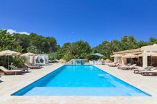 Outside the villa Can Cama in Santa Eulalia, Ibiza