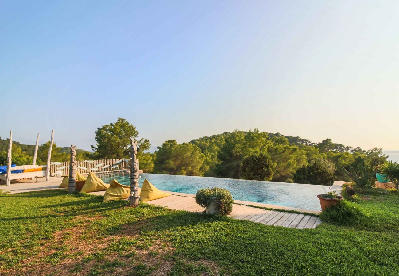 Pool and views from Villa Sarahmuk in Ibiza