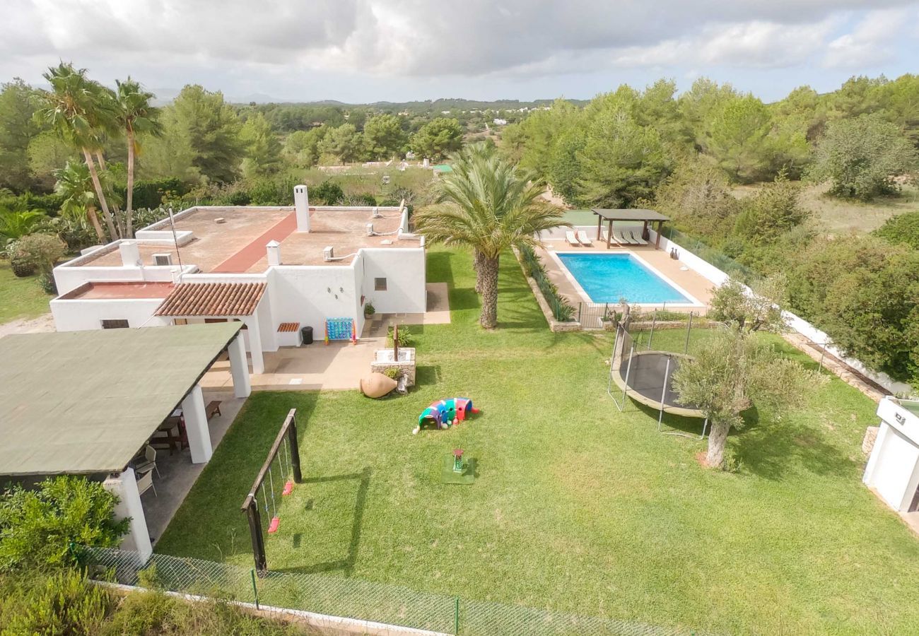 Spectacular villa in Ibiza's inland, aerial views of Casa Gertrudis