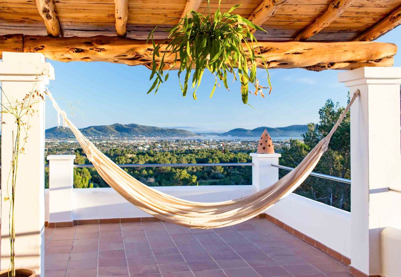 Hammock in villa Casiopea with views of Formentera