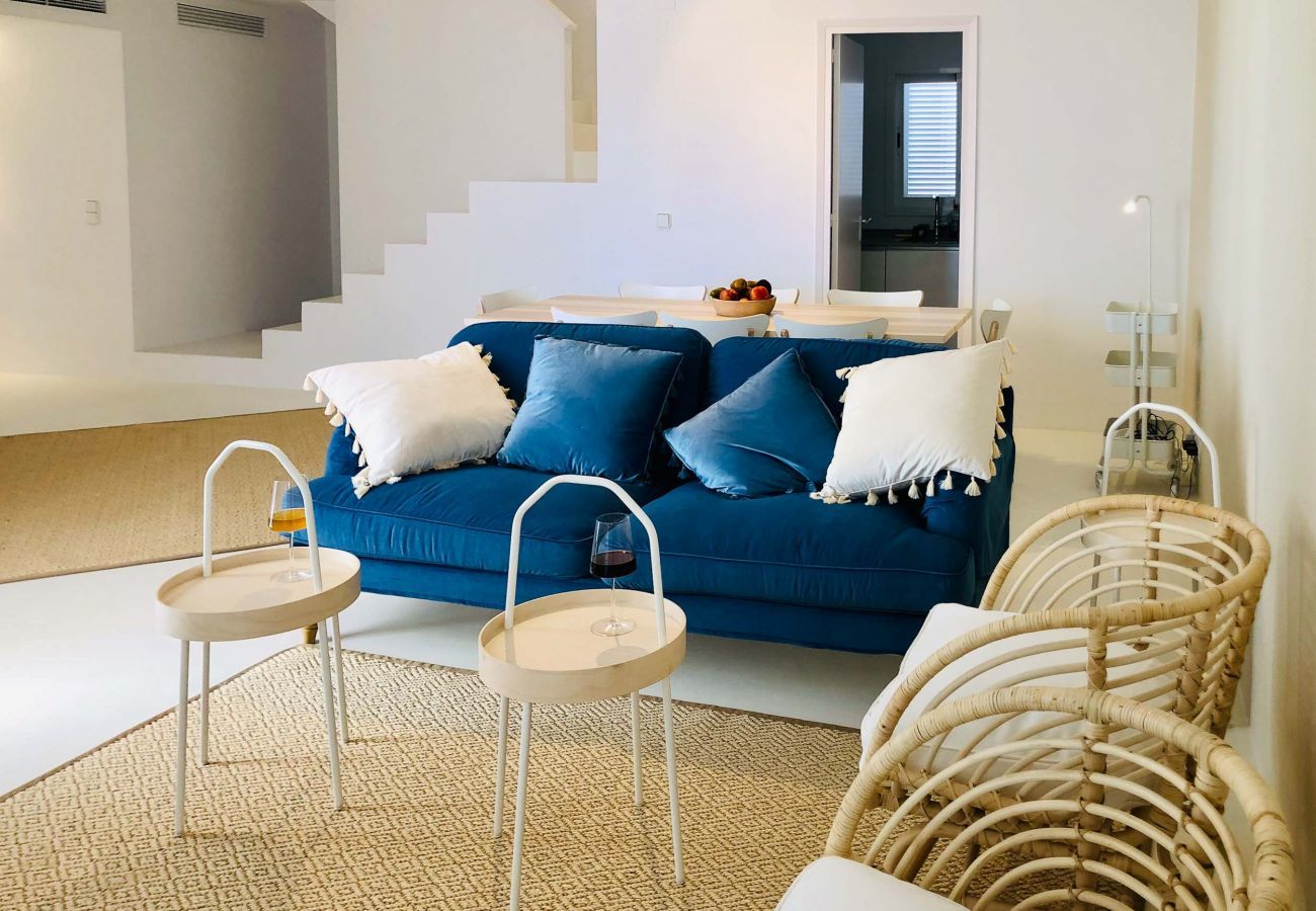 Interior lounge of the Villa Pins in Ibiza