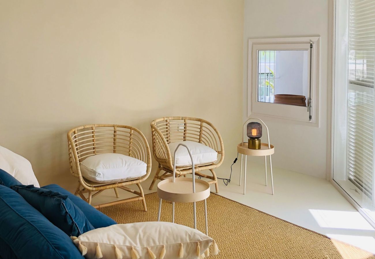 interior of Villa Pins, very bright and with sea views.