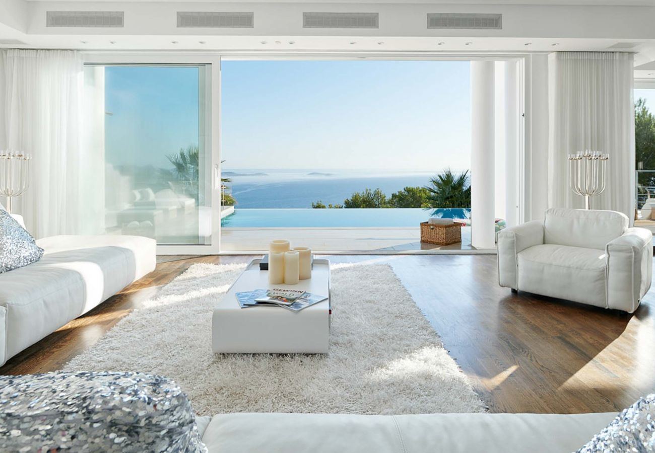 Sea views from inside the Miami villa in Ibiza
