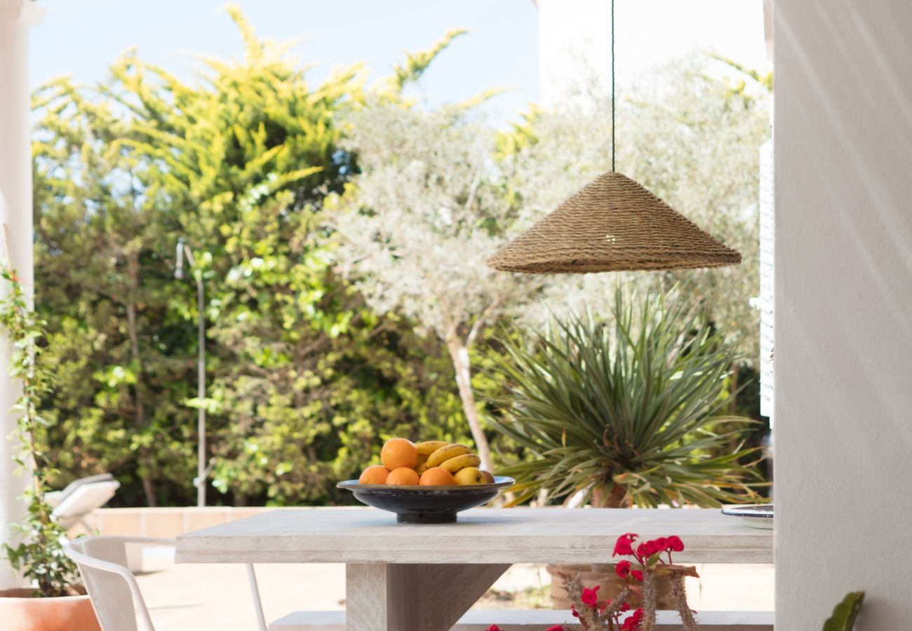 outdoor terrace at the villa Wicker in Ibiza