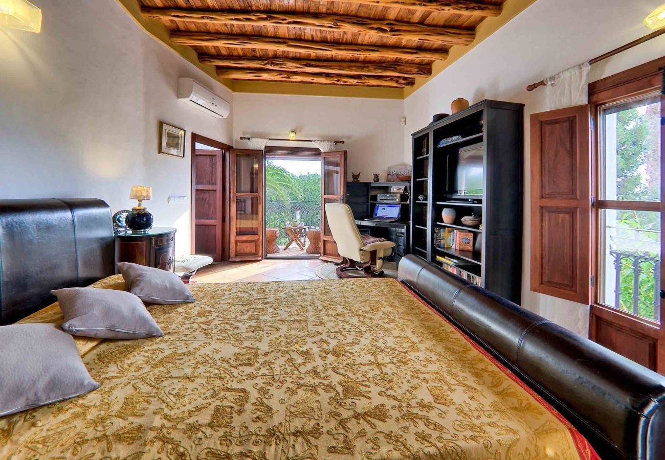 Spacious bedroom with perfect views from the San Miguel house.