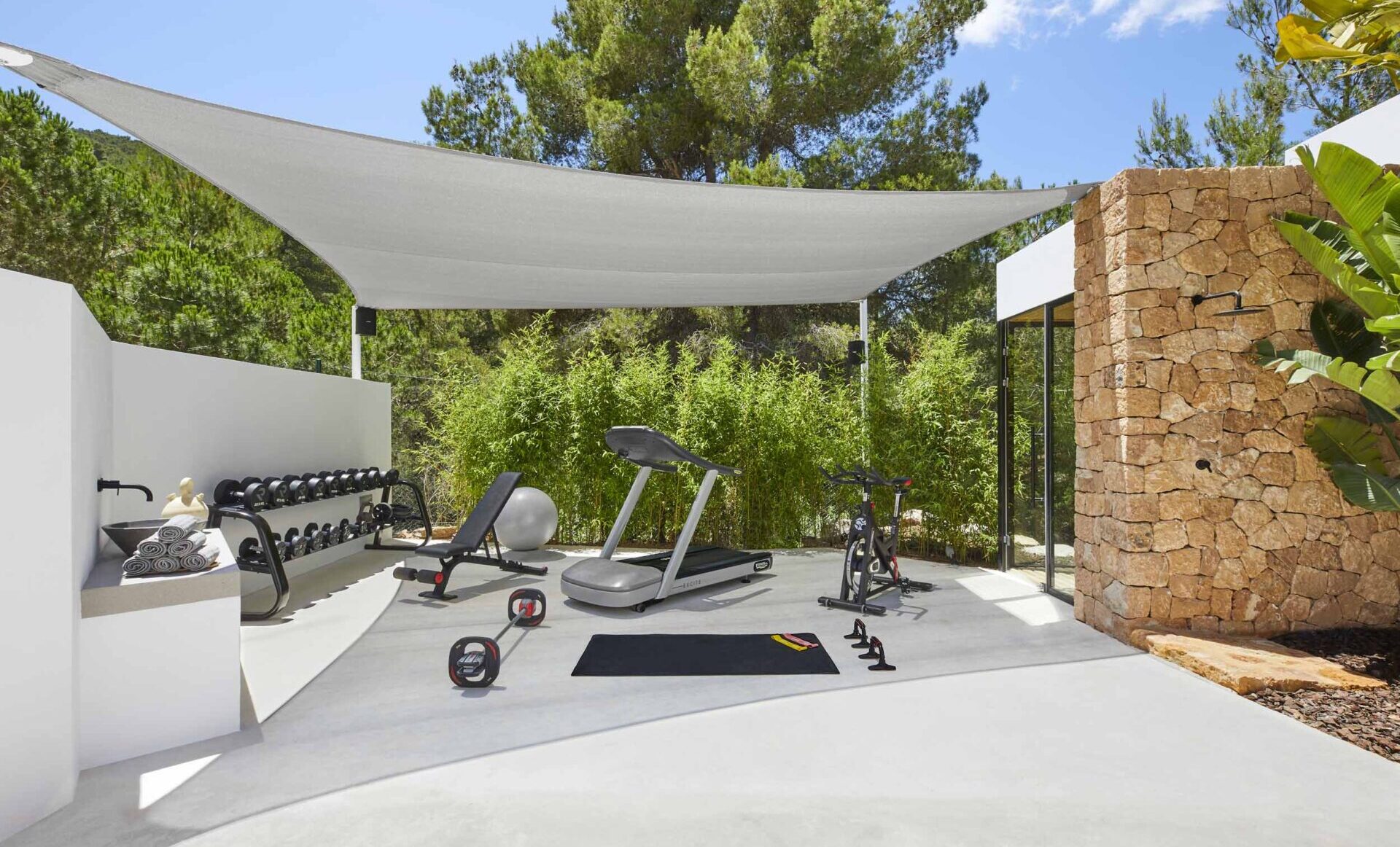 Gym equipment villa in ibiza