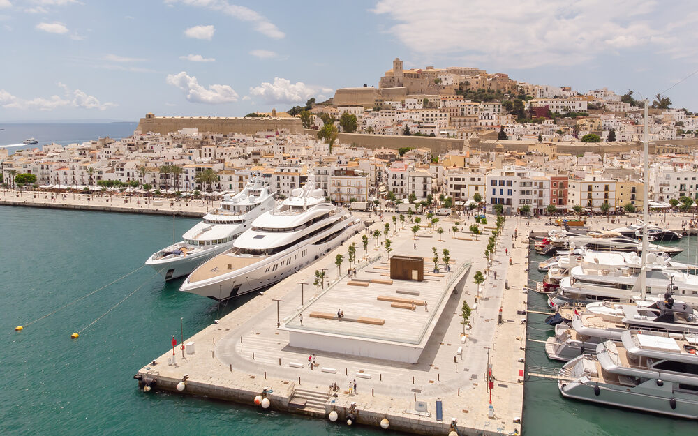 Ibiza,Spain,Aerial,View,Of,The,Marina,And,Yachts