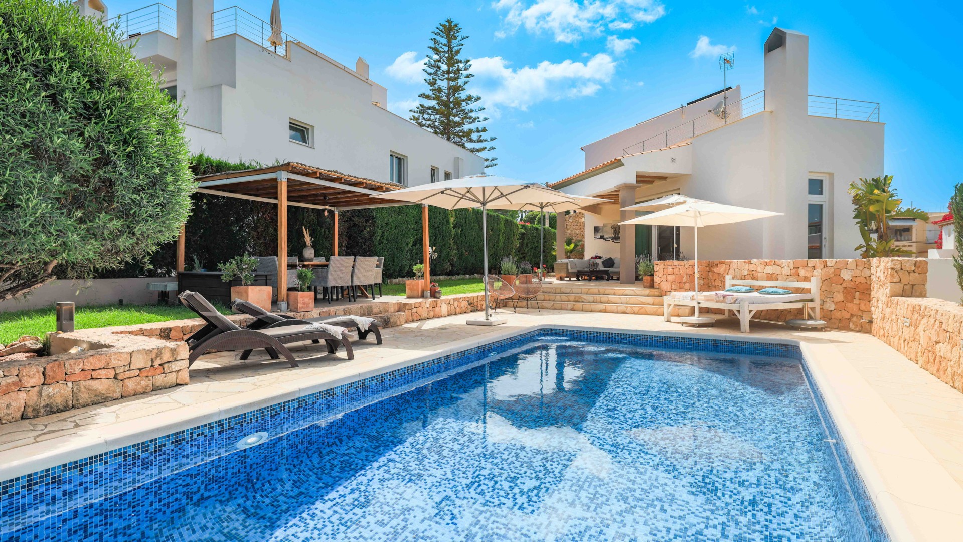 Privater Pool mit Terrasse und Essbereich – Eivillas, Villa Siesta, Santa Eulalia